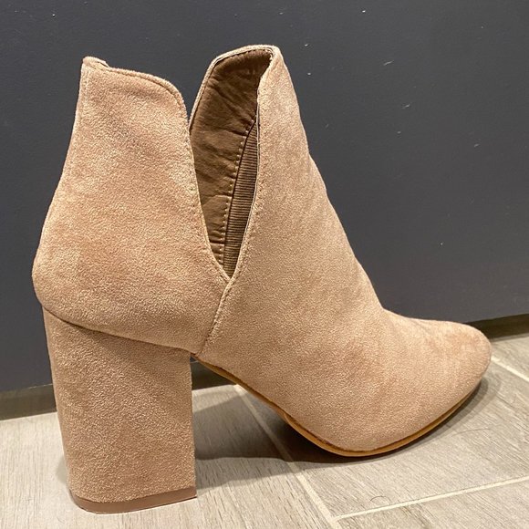 Yoki - Taupe Suede Booties - Picture 7 of 12